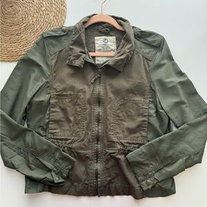 Lucky‎ Brand Olive Green Military Style Jacket Womens Small Cotton